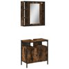 vidaXL Set mobilier de baie, 2 piese, stejar fumuriu, lemn prelucrat
