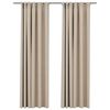 vidaXL Draperii opace aspect in, cu c&acirc;rlige, 2 buc. bej, 140 x 245 cm