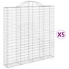 vidaXL Coșuri gabion arcuite 5 buc. 200x30x200/220 cm fier galvanizat
