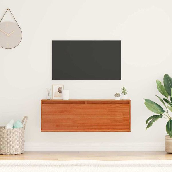 vidaXL Dulap de perete cu raft cu ușă Maroniu cerat 100 x 30 x 35 cm