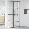 vidaXL Paravan duș walk-in, negru, 100x195 cm, sticlă ESG transparentă