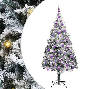 vidaXL Brad de Crăciun artificial Alb 180 cm PVC și Oțel și Plastic