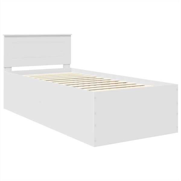 vidaXL Cadru de pat cu headboard Alb 120 x 200 cm Lemn compozit