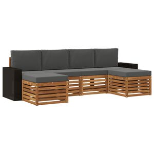 vidaXL Seturi de canapele cu pernă 6 pcs Natural și Antracit