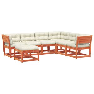 vidaXL Set mobilier de grădină cu perne, 7 piese, lemn masiv de pin