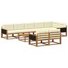 vidaXL Set de canapele de exterior cu pernă 9 pcs Natural și Crem