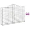 vidaXL Coșuri gabion arcuite 40 buc, 200x30x120/140cm, fier galvanizat