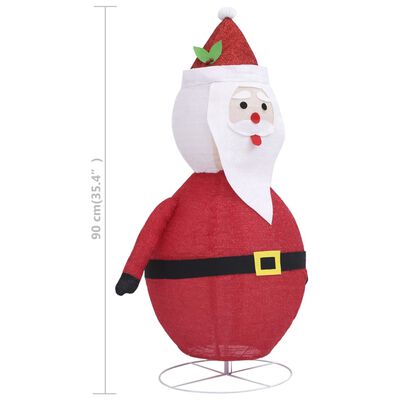vidaXL Figurină Moș Crăciun decorativă cu LED, 90 cm, țesătură lux