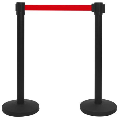 vidaXL Stâlp cu bandă, barieră pentru aeroport, negru, oțel