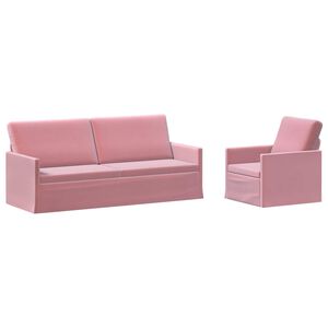 vidaXL Set de canapea 2 pcs Roz Catifea