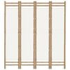 vidaXL Separator de cameră pliabil cu 4 panouri 160 cm bambus și pânză