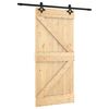 vidaXL Ușă glisantă Natural și Negru 95 x 210 cm Lemn de Pin Solid