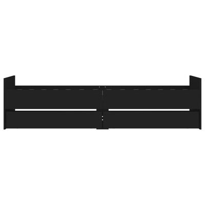 vidaXL Cadru de pat cu sertare, negru, 75x190 cm mic, single