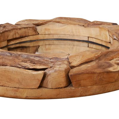 vidaXL Oglindă decorativă, lemn de tec, 80 cm, rotundă