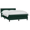 vidaXL Pat box spring cu saltea, verde &icirc;nchis, 160x220 cm, catifea