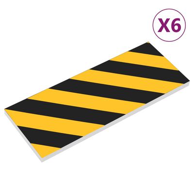 vidaXL Protecții de perete 6 buc. galben și negru 50x10x2 cm spumă EVA