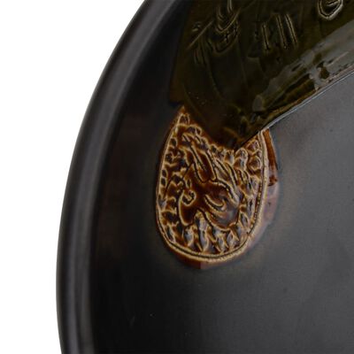 vidaXL Lavoar de blat, negru, rotund, Φ41x14 cm, ceramică