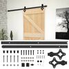 vidaXL Ușă glisantă 90 x 210 cm Lemn masiv de pin Natural și Negru