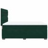 vidaXL Pat box spring cu saltea, verde &icirc;nchis, 140x200 cm, catifea