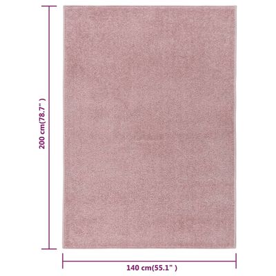 vidaXL Covor cu fire scurte, roz, 140x200 cm