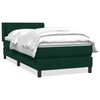 vidaXL Pat box spring cu saltea, verde &icirc;nchis, 90x210 cm, catifea