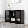 vidaXL Dulap cu vitrină, negru, 120 x 30,5 x 70 cm, lemn prelucrat
