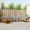 vidaXL Set de canapele de exterior 10 pcs Gri natural și deschis