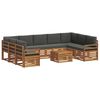 vidaXL Seturi de canapele cu pernă 10 pcs Natural și Antracit