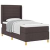 vidaXL Pat cu arcuri cu saltea Maro &icirc;nchis 80 x 200 cm țesătură