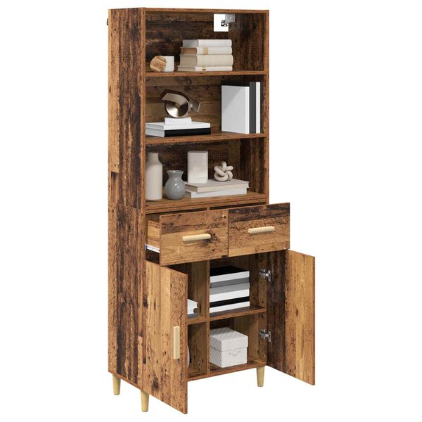 vidaXL Bufet cu sertar Lemn Vechi 69,5 x 32,5 x 180 cm Lemn compozit