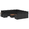 vidaXL Set mobilier de grădină cu perne, 13 piese, negru, poliratan