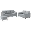 vidaXL Set de canapele cu perne, 3 piese, gri deschis, textil