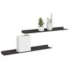 vidaXL Raft suspendat Pe perete 2 pcs Negru 60 x 8,5 x 2,5 cm Oțel