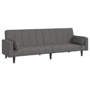 vidaXL Canapea extensibilă cu 2 locuri, 2 perne, gri deschis, textil