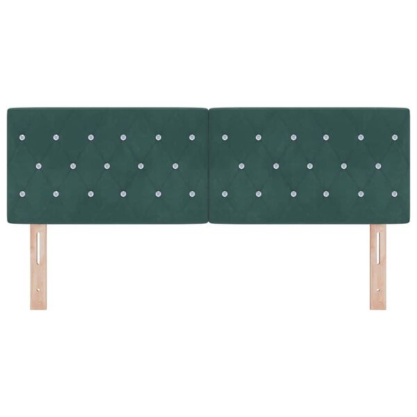 vidaXL Tăblie cap cu headboard Verde închis 144 cm Piele artificială