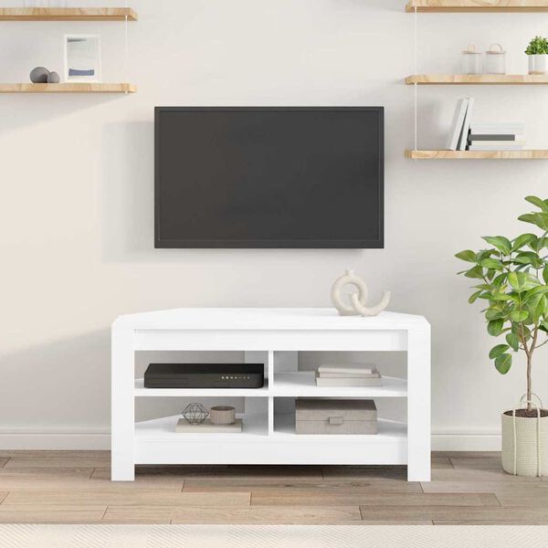 vidaXL DulapdecolțpentruTV Alb 102 x 40,5 x 45 cm Lemn compozit