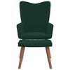 vidaXL Scaun de relaxare cu taburet, verde &icirc;nchis, catifea