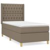 vidaXL Pat box spring cu saltea, gri taupe, 90x190 cm, textil