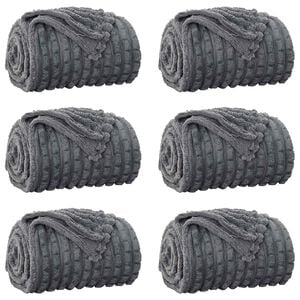 vidaXL Pături de aruncat 6 buc. Gri &icirc;nchis 270 x 240 cm 9.44 kg Molton