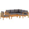 vidaXL Set de canapele de grădină cu perne, 5 buc., lemn masiv acacia