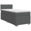 vidaXL Pat boxspring cu saltea Gri &icirc;nchis 90 x 190 cm Țesătură