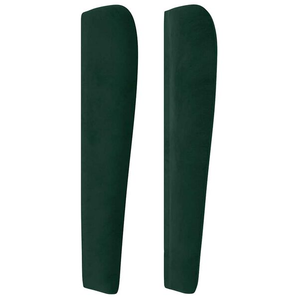 vidaXL Tăblie pat cu aripioare verde &icirc;nchis 103x23x118/128 cm catifea