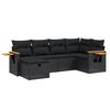 vidaXL Set mobilier de grădină cu perne, 6 piese, negru, poliratan