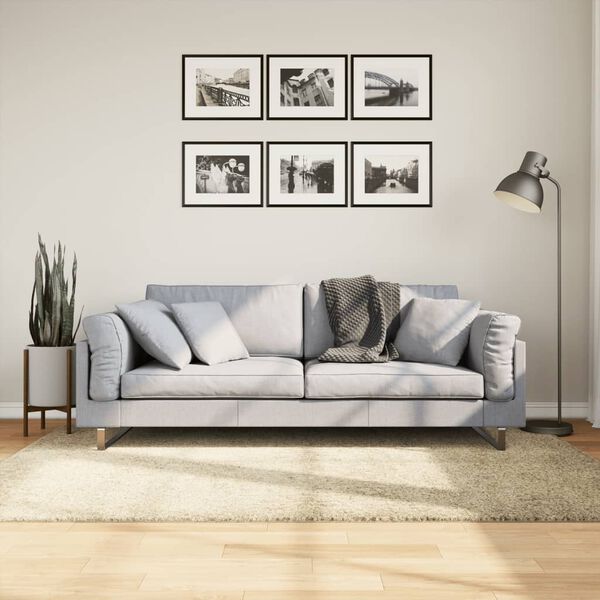 vidaXL Covor pufos "PAMPLONA" cu fire &icirc;nalte, auriu modern, 140x200 cm