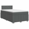 vidaXL Pat boxspring cu saltea Gri &icirc;nchis 120 x 200 cm Țesătură