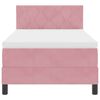 vidaXL Pat cu arcuri cu saltea cu headboard Roz 100 x 200 cm Catifea