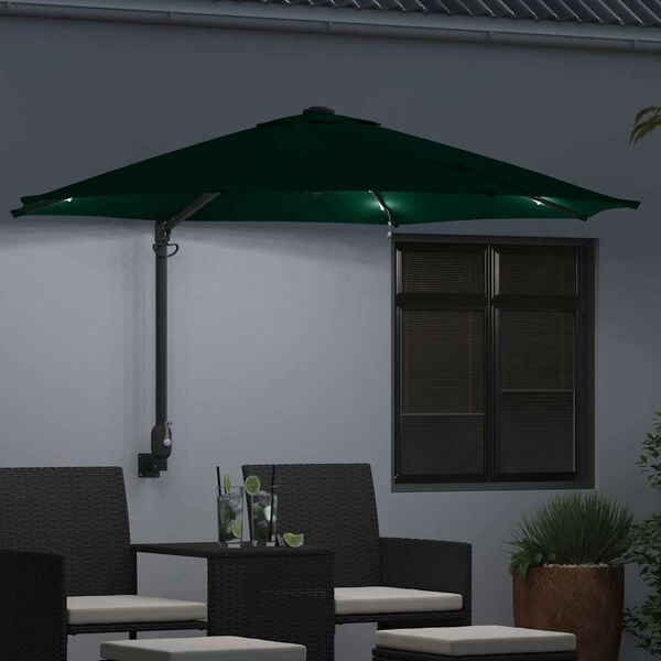 vidaXL Parasol de Grădină Verde 248 x 248 x 148 cm Poliester și oțel
