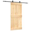 vidaXL Ușă glisantă Natural și Negru 95 x 210 cm Lemn de Pin Solid