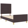 vidaXL Cadru de pat cu headboard Maro &icirc;nchis 80 x 200 cm țesătură