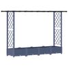 vidaXL Pat Ridicat cu Trellis și Acoperiș Gri 203 x 40 x 121 cm PP